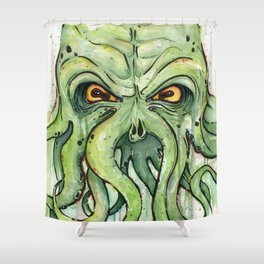 Cthulhu HP Lovecraft Green Monster Tentacles Shower Curtain