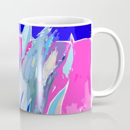 Agave From Toledo, Spain Abstract, Blue and Hot Pink Bright Coffee Mug