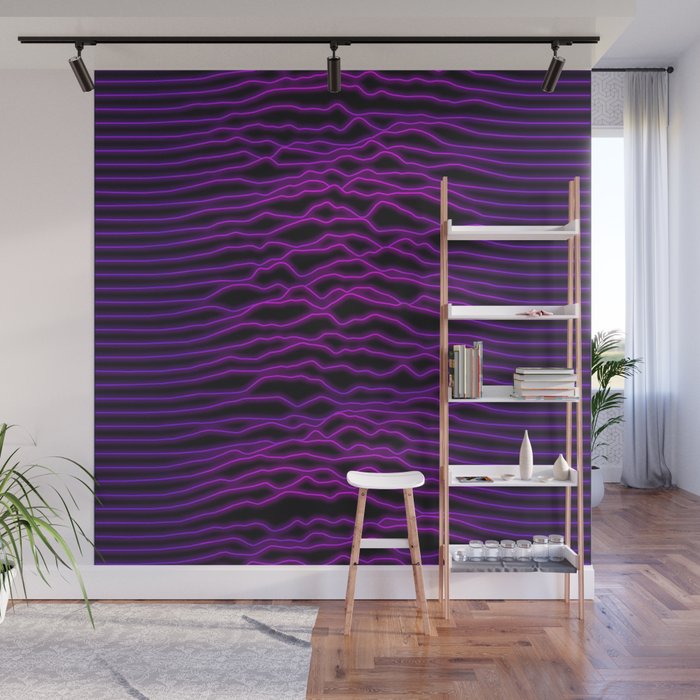 Neon Waveform Wall Mural