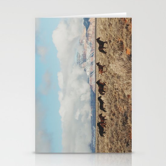 Running Reservation Horses Stationery Cards