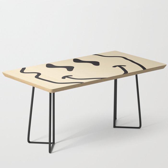 Wonky Smiley Face - Black and Cream Coffee Table