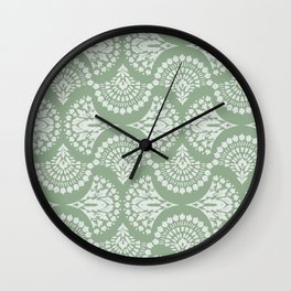 Sage Green Ornate Boho Wall Clock