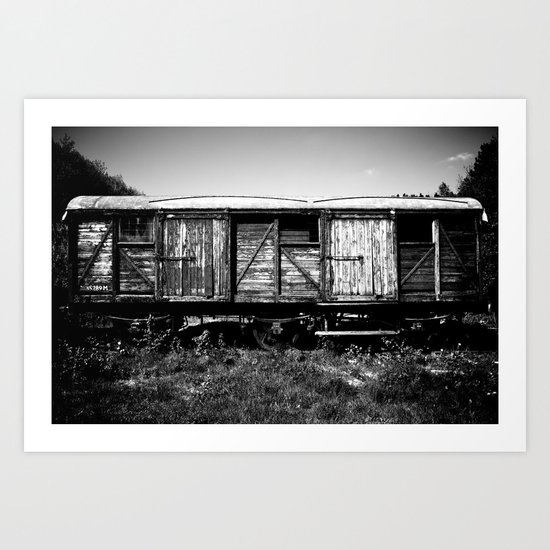 Here my train a comin' Art Print