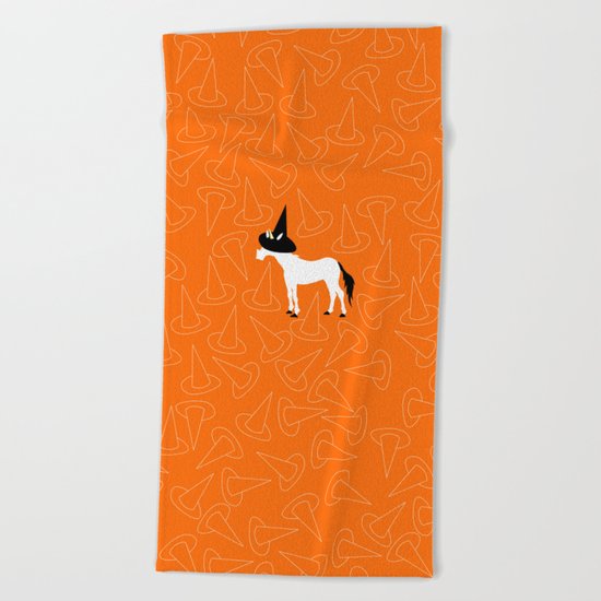 Witch Hat Unicorn Beach Towel