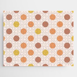 Orange & Brown Retro Spots Jigsaw Puzzle
