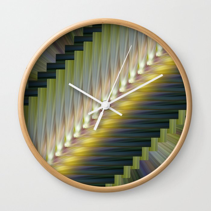 Feathered on the Diagonal Wall Clock