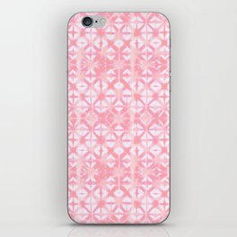 Pink coral grid iPhone Skin