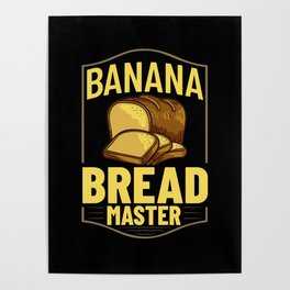 Banana Bread Recipe Chocolate Chip Nuts Vegan Poster