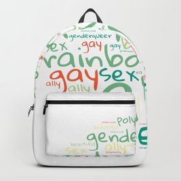 Gay Word Cloud. Nice  transgender Design Backpack