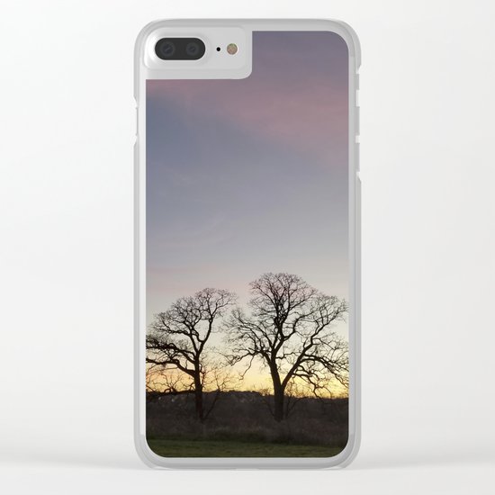 Autumn Sunset Silhouette - Pheasant Branch Conservancy Clear iPhone Case