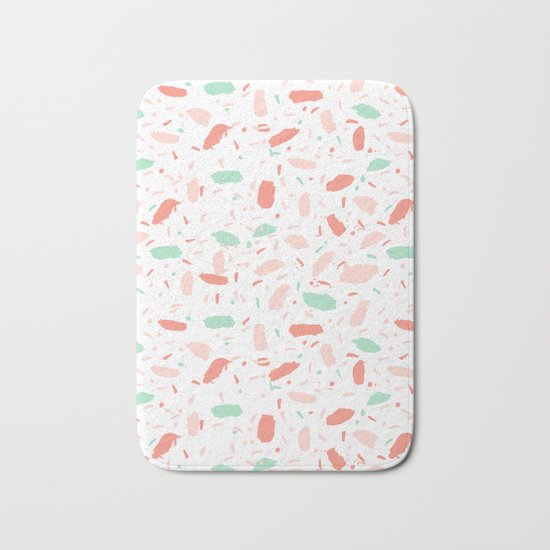 Abstract minimal dots polka dots painted sprinkles trendy modern color palette Bath Mat
