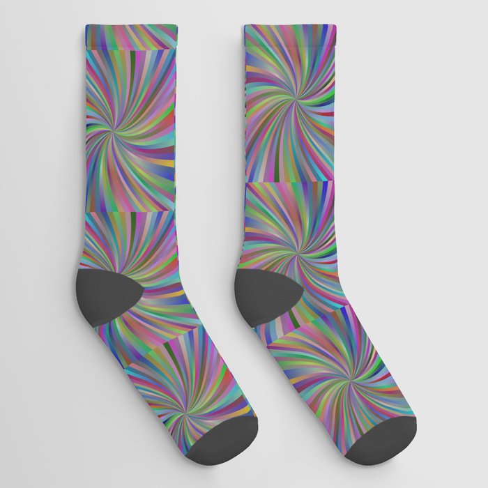 Pink Purple, Green and More Swirl Repeating Pattern Socks