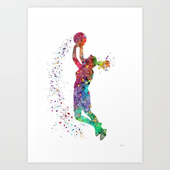 Basketball Girl Player Sports Art Print Art Print By Svetlaart Society6