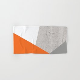 Orange Grey Concrete Color Block Hand & Bath Towel