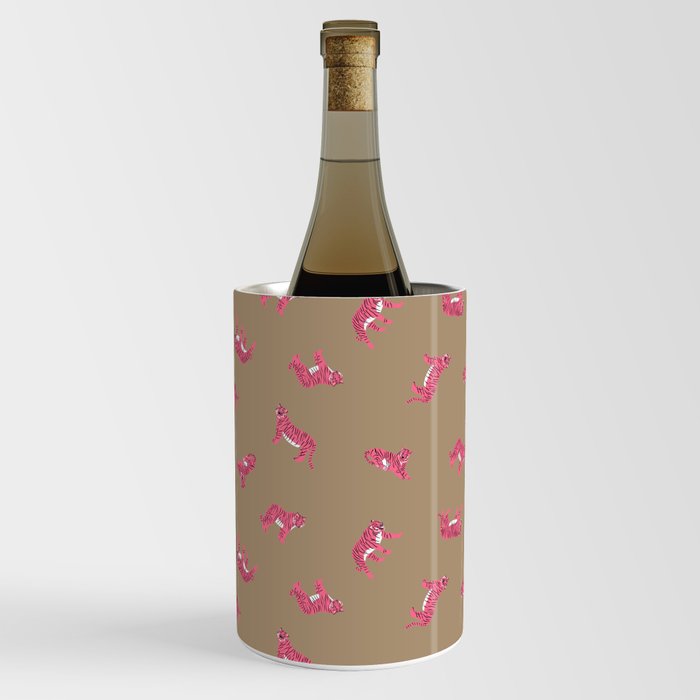 Year of the Tiger in Pop Pink and Tan Wine Chiller