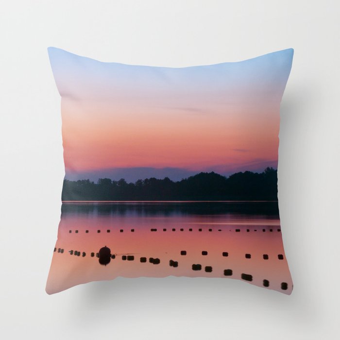 Beautiful sunset over the lake #3 Throw Pillow