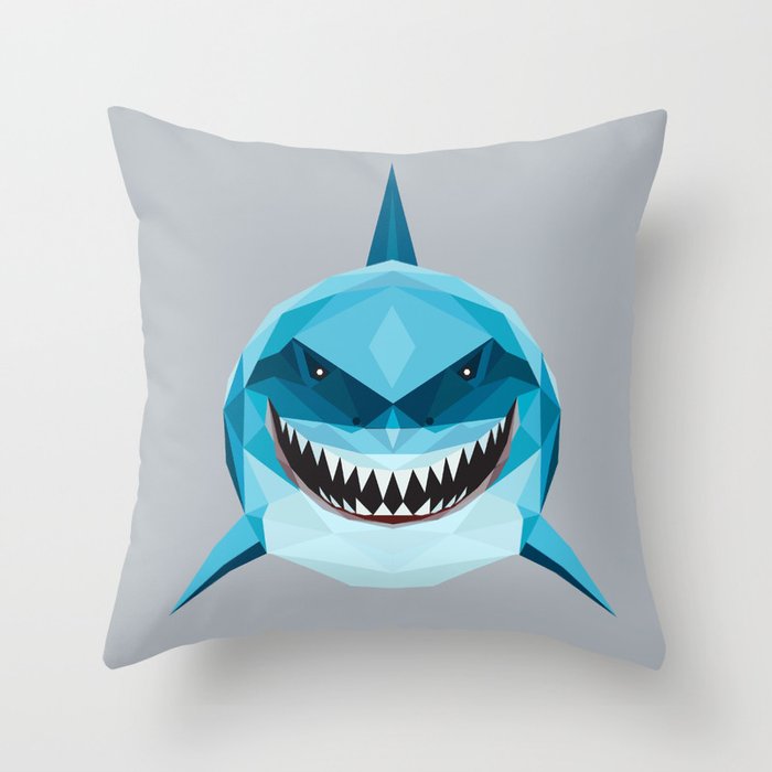 S is for Shark Throw Pillow