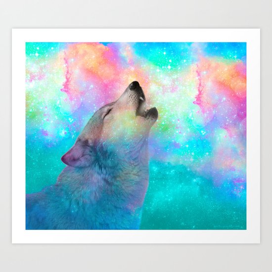 Breathing Dreams Like Air (Wolf Howl Abstract) Art Print
