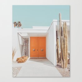 Palm Springs Orange Door Canvas Print