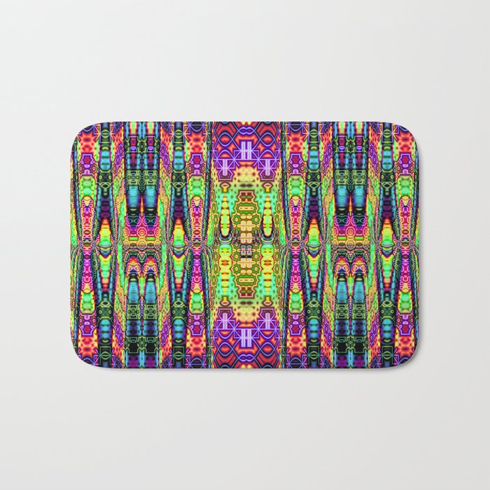 Color Confession Fractal Abstract With Decorative Tribal Patterns Color Confession Fractal Abstract With Decorative Tribal Patterns Bath Mat By Walstraasart Society6
