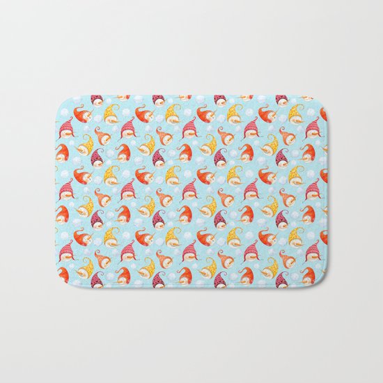Merry christmas- happy wintertime! Beautiful little snowman pattern Bath Mat