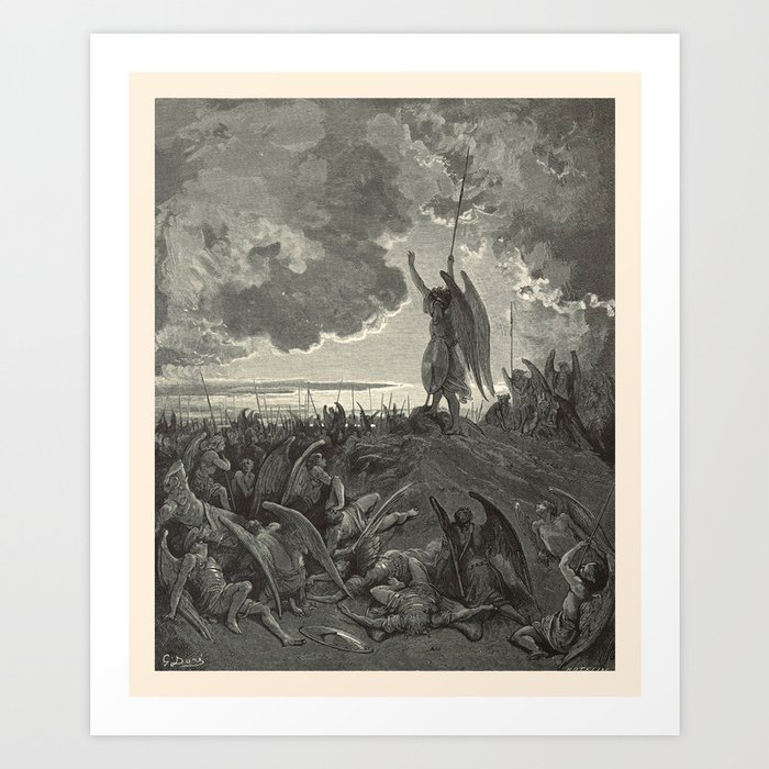 Gustave Dore - John Milton's Paradise Lost - Black and White Engraving Art Print