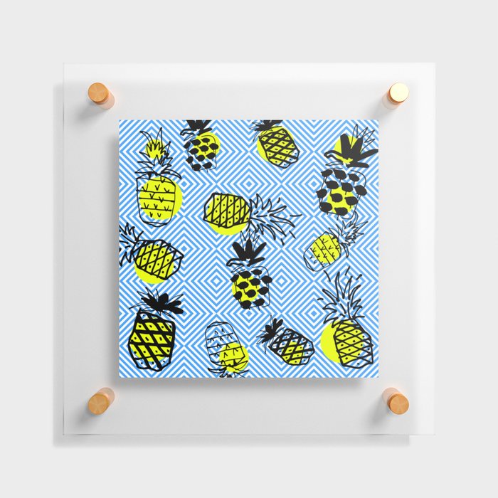 colorful pineapple party pattern Floating Acrylic Print