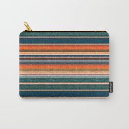 serape southwest stripe - orange & dark teal Carry-All Pouch