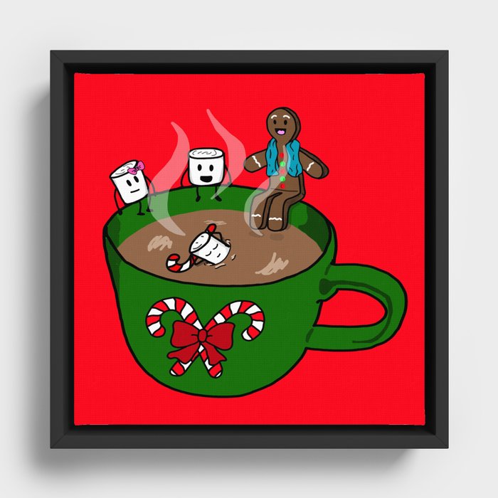 Relaxing Hot Cocoa Framed Canvas