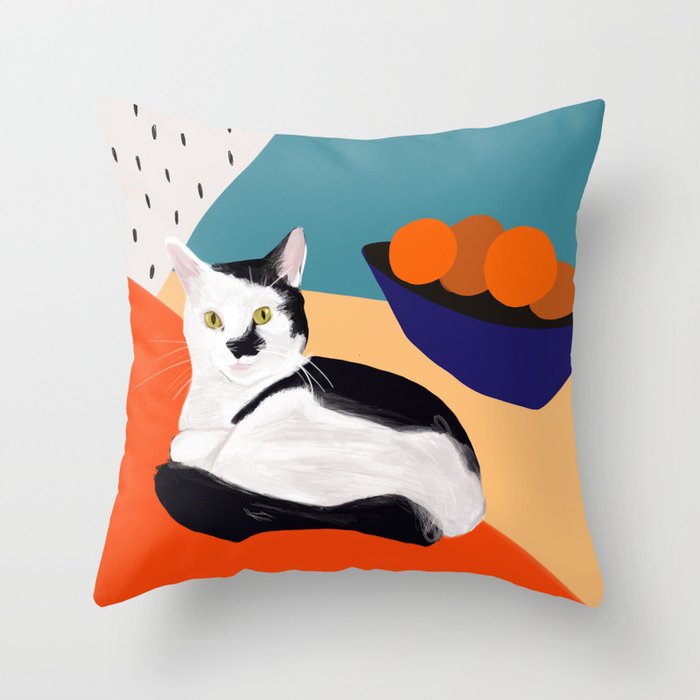 Cat - still life Throw Pillow