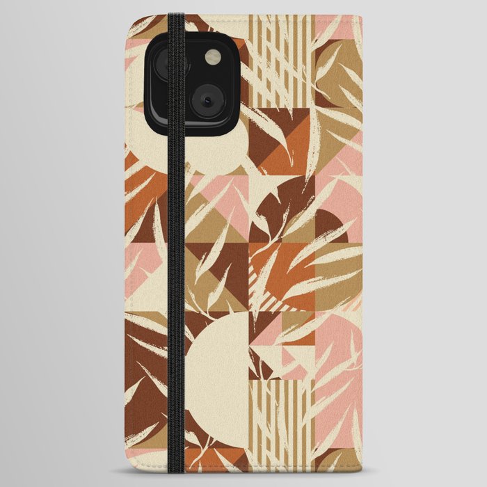 Nature with retro mosaic iPhone Wallet Case