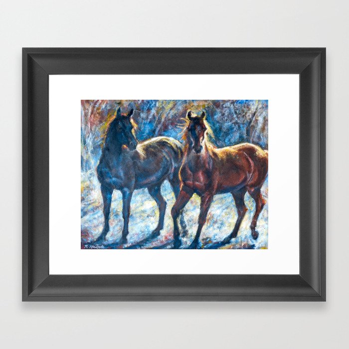 Curious Horses Framed Art Print