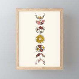 Floral Phases of the Moon Framed Mini Art Print