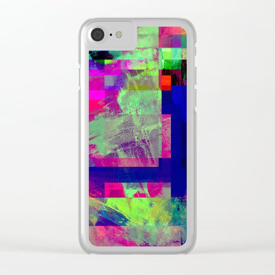 Pastel Geometry X - Abstract, goemetric, pastel coloured, textured artwork Clear iPhone Case