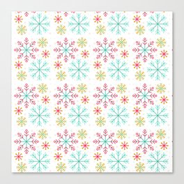 Christmas Pattern Geometric Colorful Snowflake Canvas Print