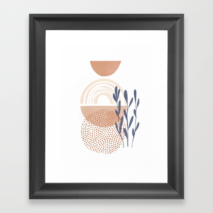 Classic Blue and baked Earth Theme Framed Art Print