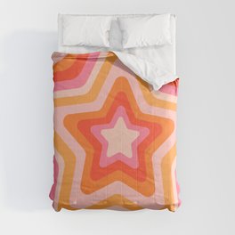 Retro 60s 70s Stripe Star Comforter