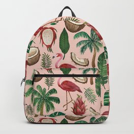 Flamingo Coconut Pattern Backpack