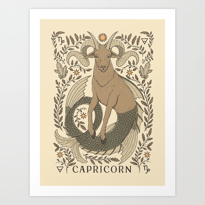 Capricorn, The Goat Art Print