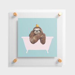 Sloth in Bathtub  Floating Acrylic Print