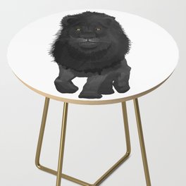 digital painting of a black lion Side Table