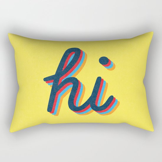 Hi - yellow version Rectangular Pillow