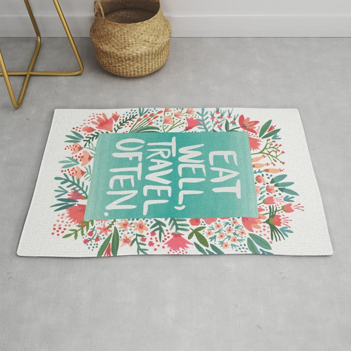 Eat Well, Travel Often Bouquet Rug