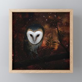 Barn owl at night Framed Mini Art Print