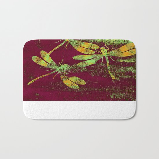 Mauritius Vintage Dragonflies QRF Bath Mat