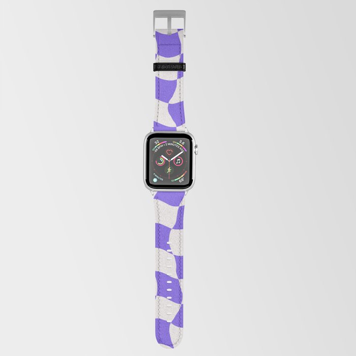 Blue purple wavy warp checker Apple Watch Band