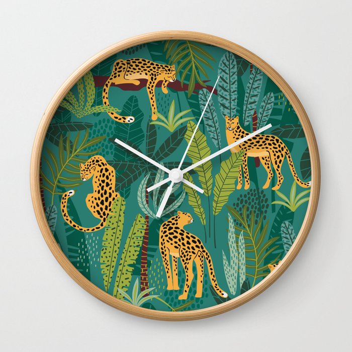 Designer Inspo Cheetah Jungle Love Wall Clock