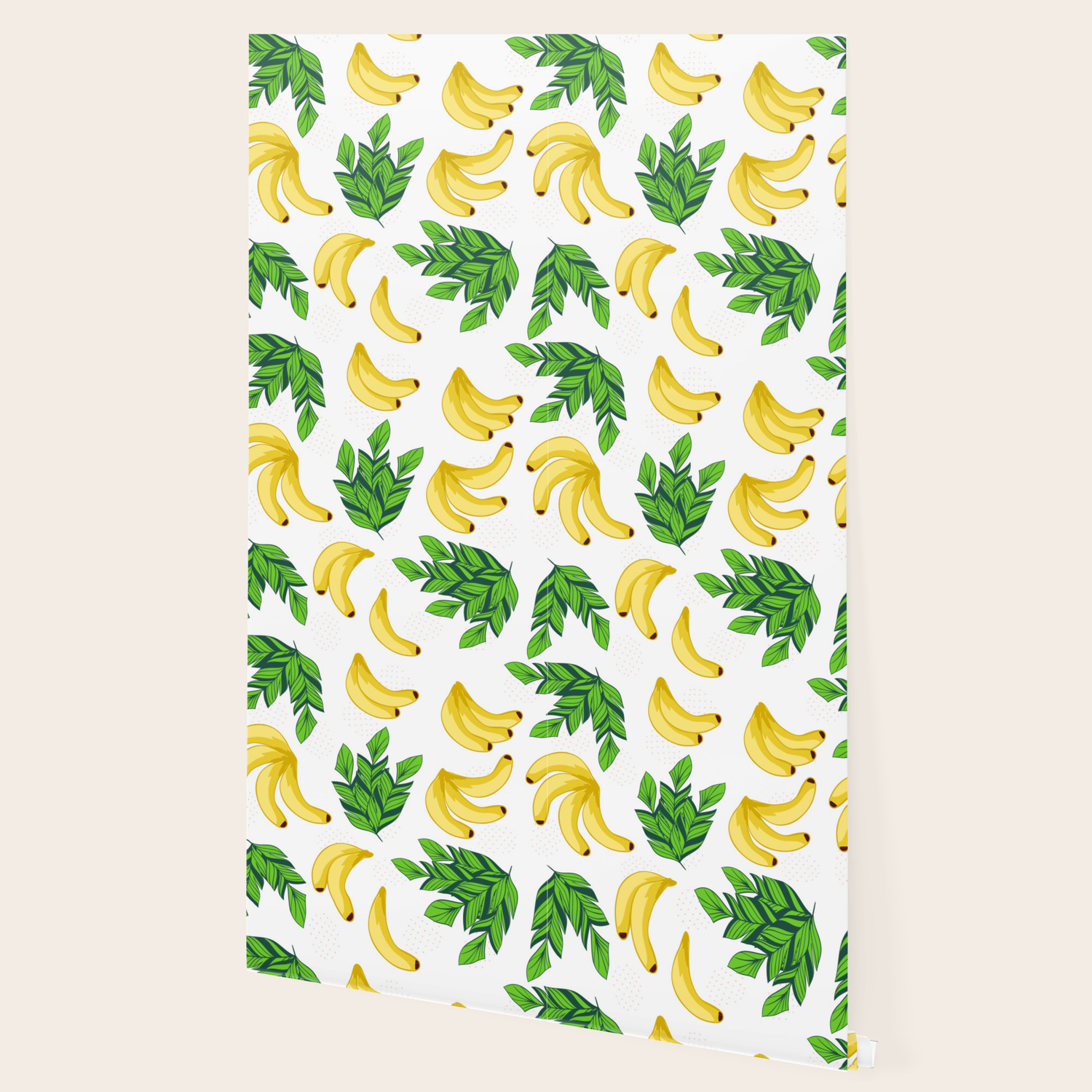 Banana And Pineapple Green Leaf Hawaiian All Over Print Wallpaper