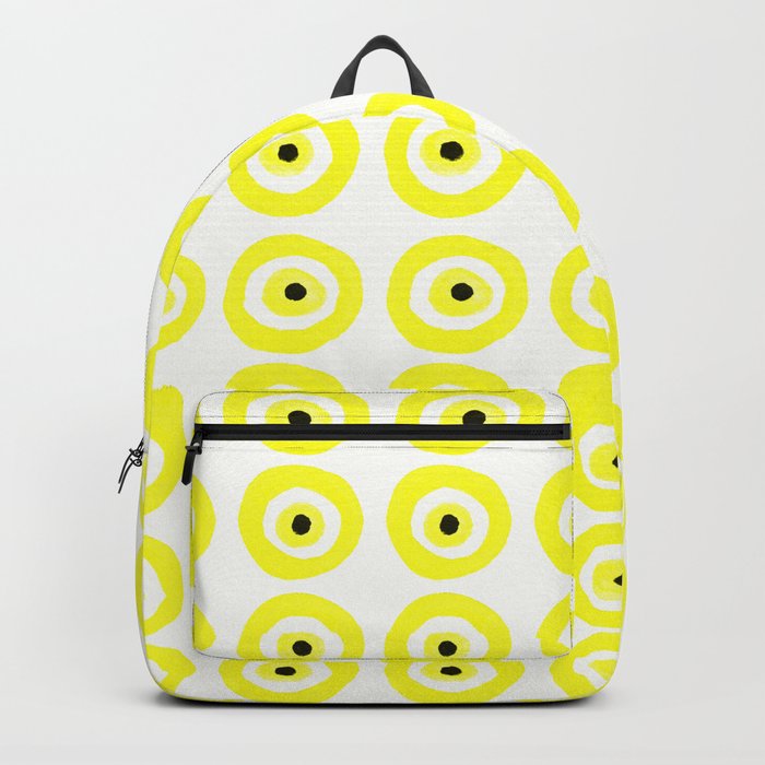 Summer Sunshine Evil Eye Lemon Yellow Backpack