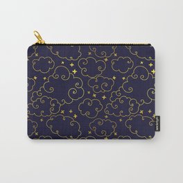 Starry Night Sky Midnight Blue/Gold//Clouds and Stars//Swirls// Carry-All Pouch